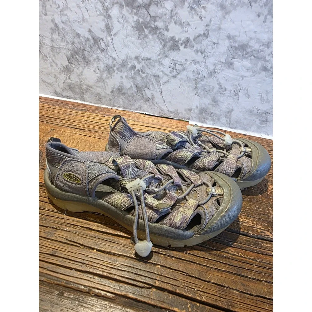 KEEN Kids Newport H2 Grey Purple Patterned Water Hiking Sandals Size US 3